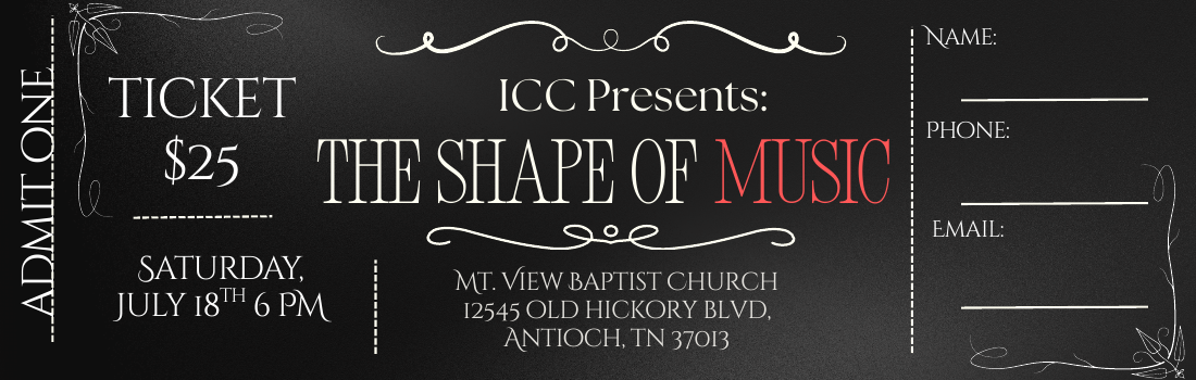 The Shape of Music fundraiser dinner ticket